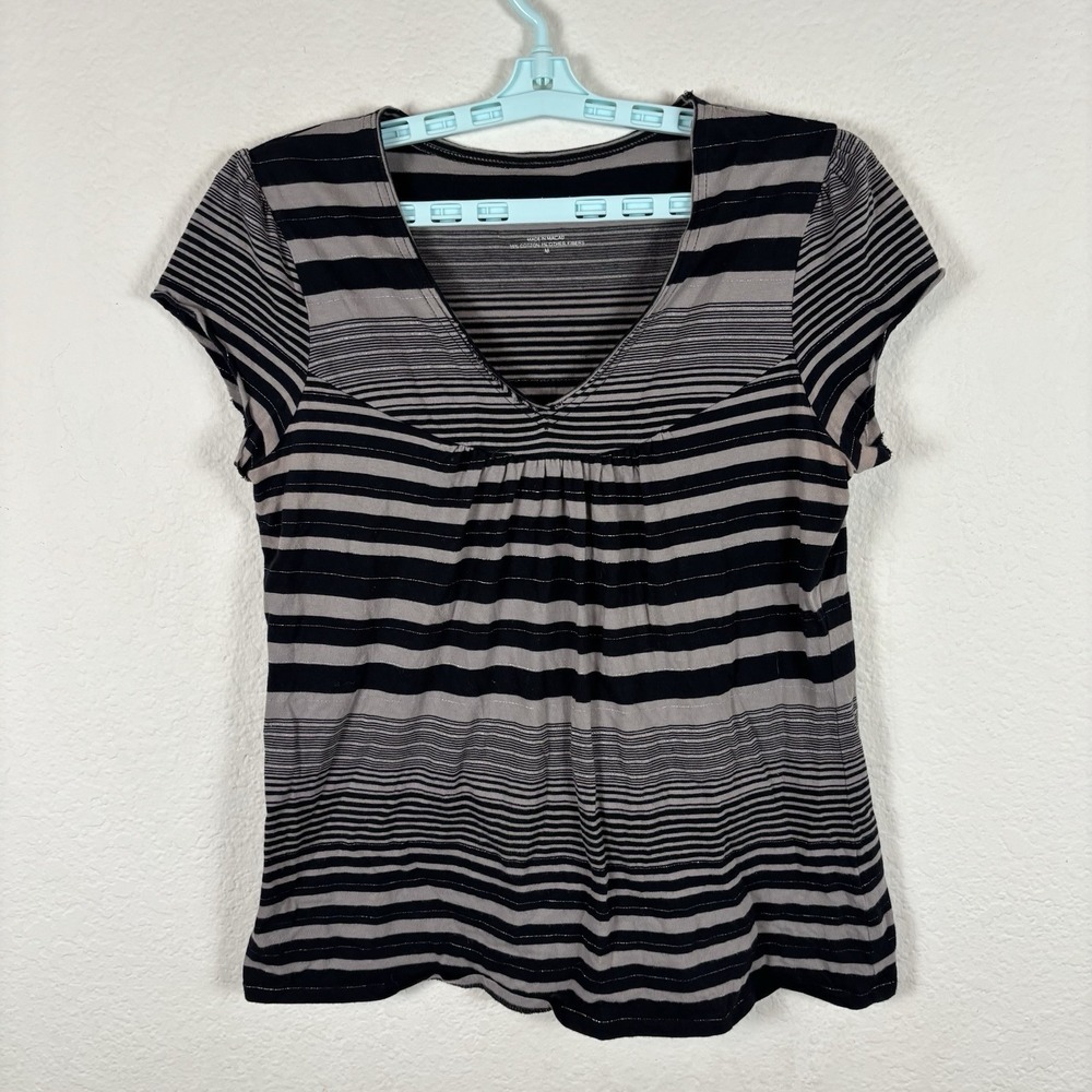 Calvin Klein Jeans Womens T Shirt Sz M Medium Short Sleeve Striped Good
